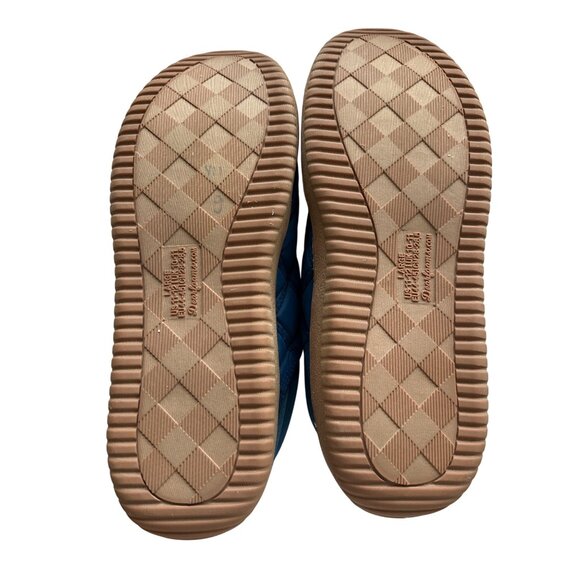 Dearfoams River Slipper  Collapsible Back Quilted Blue Slip-On Rubber Sole 11 - Picture 6 of 7